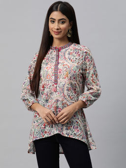 Nayam by lakshita - Cream Embroidered Front Placket Tunic