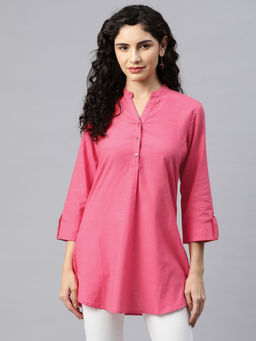 Nayam by lakshita - Solid Button Placket Tunic