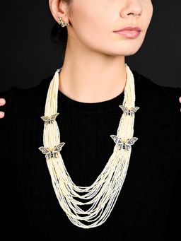 Odette - Multi-Color Long Divine Pearl Necklace Set