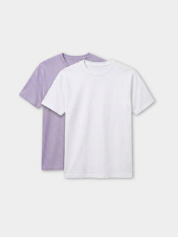RIGO - Multi-Color Cotton Round Neck Half Sleeves Solid T-shirts ( Pack Of 2)