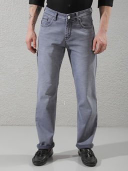 CRIMSOUNE CLUB - Grey Cotton Light Fade Solid Jeans