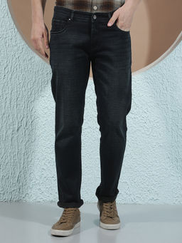 CRIMSOUNE CLUB - Black Cotton Blend Light Fade Solid Jeans