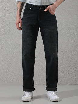 CRIMSOUNE CLUB - Black Cotton Blend Light Fade Solid Jeans