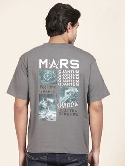 Cantabil - Grey Polycotton Regular Fit Round Neck T-Shirt