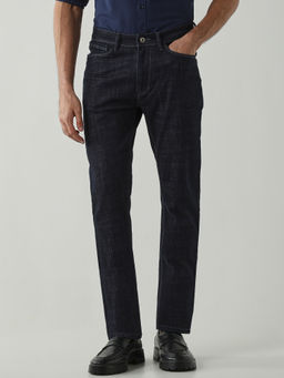 Reid & Taylor - Blue Mid Waist Cotton Lycra Solid Jeans