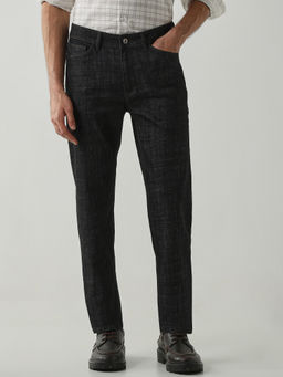 Reid & Taylor - Black Mid Waist Cotton Lycra Solid Jeans