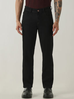 Reid & Taylor - Black Mid Waist Cotton Lycra Solid Jeans
