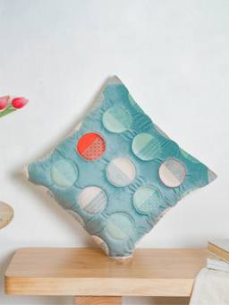 Nestasia - Circle Quilted Velvet Cushion Cover (16x16 Inches)