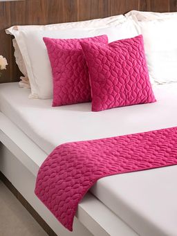Nestasia - Luxe Cushion Cover & Runner Set of 3 Magenta (16x16 Inches)
