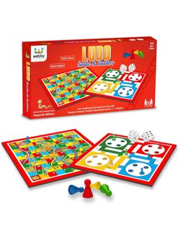 Webby - Ludo with Snake and Ladders Double Sided Board Game Portable Travel Set