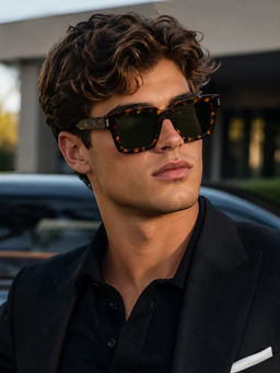 Zaadran - Royal Edge Leopard Green Sunglasses
