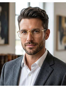 Zaadran - Timor Golden Transparent Square Sunglasses