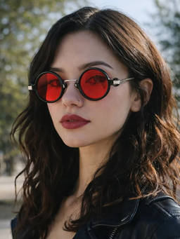 Zaadran - Tunisia Red Round Sunglasses