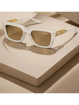 Zaadran - Usa White Frame Diamond Brown Wayfarer Sunglasses