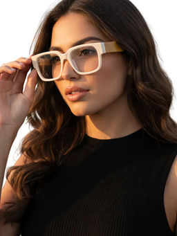 Zaadran - Usa Transparent Square Sunglasses