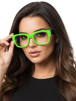 Zaadran - Usa Green Frame Transparent Wayfarer Sunglasses