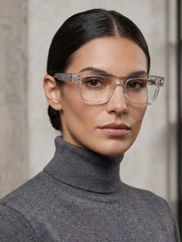 Zaadran - Usa Silver Frame Transparent Wayfarer Sunglasses