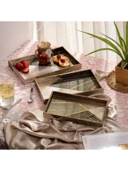 DULI - Set Of 3 Rectangle Serving Trays