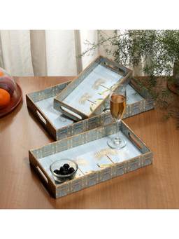 DULI - Set Of 3 Waterproof Serving Trays For Home Kitchen Dining Table