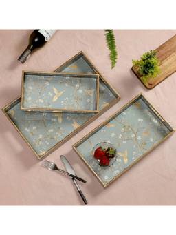 DULI - Set Of 3 Waterproof Serving Trays with Handle For Home and Kitchen