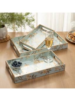 DULI - Set Of 3 Waterproof Serving Trays with Handle For Home and Kitchen