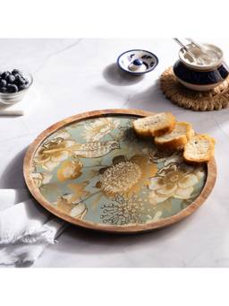 DULI - Mangowood Round Platter For Serving