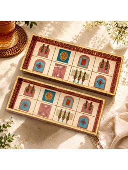 DULI - Set Of 2 Long Rectangular Serving Trays