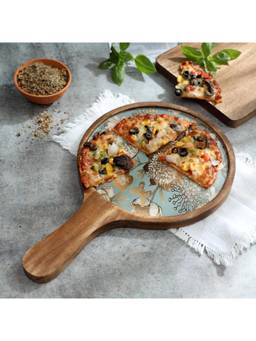 DULI - Mangowood Pizza Platter With Handle