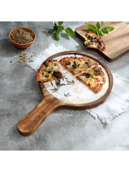 DULI - Mangowood Pizza Platter With Handle