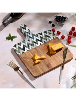 DULI - Mangowood Cheese Serving Platter Cheese Board with Handle