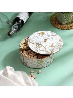 DULI - Decorative Wooden Round Box for Dryfruits or Chocolate Waterproof Multipurpose Box