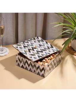 DULI - Decorative Wooden Square Box for Dryfruits or Chocolate Waterproof Multipurpose Box