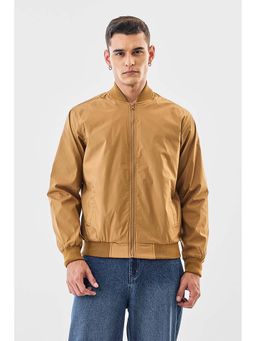 Snitch - Tan Solid Full Sleeves Regular Casual Jacket for Men