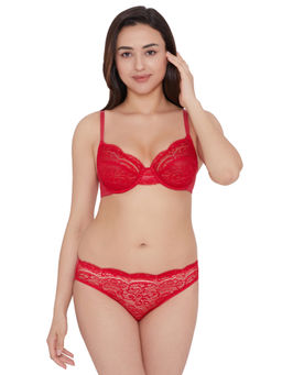 Wacoal - India Essential Lace Non Padded Wired Full Cup Lace Bra Red