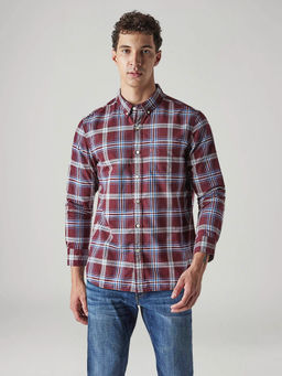 Levi's - Men's Maroon Checks Shirt