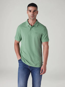 Levi's - Men's Green Solid/Plain Polo T-Shirt