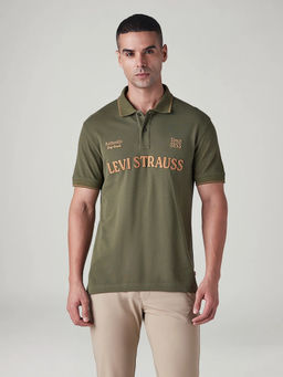 Levi's - Men's Olive Applique Polo T-Shirt