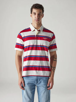 Levi's - Men's White Stripes Polo T-Shirt