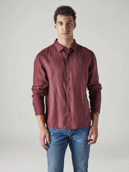 Levi's - Men's Maroon Solid/Plain Shirt