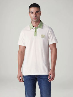 Levi's - Men's Off White Colorblock Polo T-Shirt