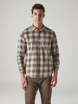 Levi's - Men's Beige Checks Shirt