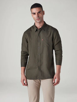 Levi's - Men's Olive Solid/Plain Shirt