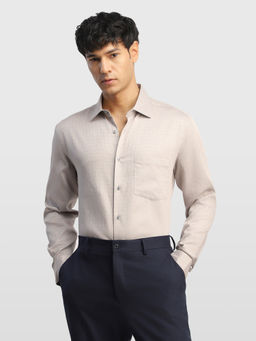 Arrow - Beige Men's Jaquard Printed Shirt