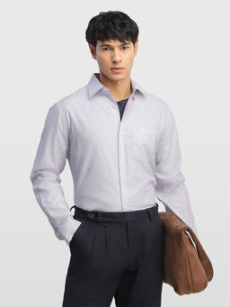 Arrow - Purple Men's Textured Liberty Classic Regular Fit Originals Shirt