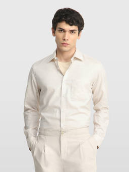 Arrow - Beige Men's Heathered Liberty Classic Regular Fit Originals Shirt