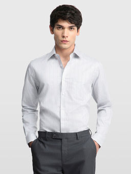 Arrow - Grey Men's Vertical Striped Twill Originals Shirt