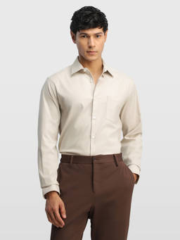 Arrow - Beige Men's Dobby Manhattan Slim Fit Originals Shirt