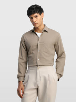 Arrow - Brown Men's Dobby Manhattan Slim Fit Originals Shirt
