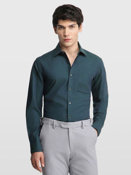 Arrow - Teal Men's Solid Liberty Classic Regular Fit Originals Shirt