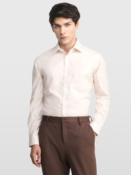 Arrow - Beige Men's Micro Checked Liberty Classic Regular Fit Originals Shirt